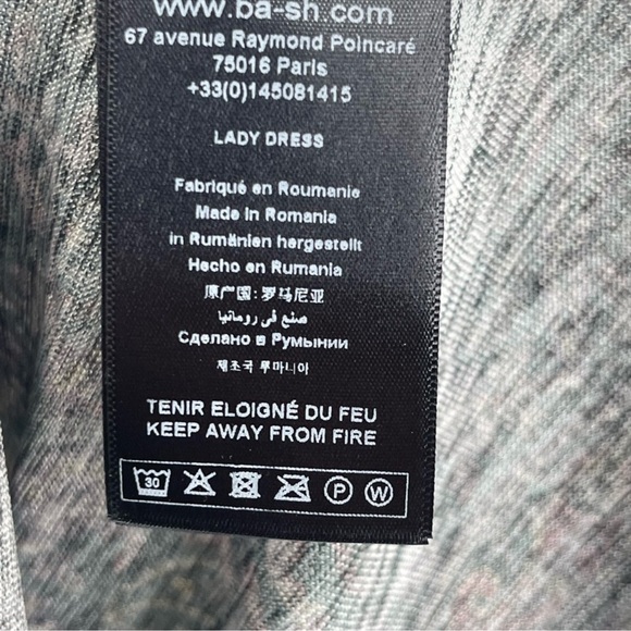 Ba&sh Shopbop Gala Puff Sleeve Metallic Paisley Floral Mini Dress Noir size xs 2 - Picture 10 of 16